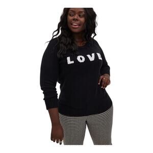 Torrid Embellished "LOVE" Pullover Sweater Womens Size 1X
